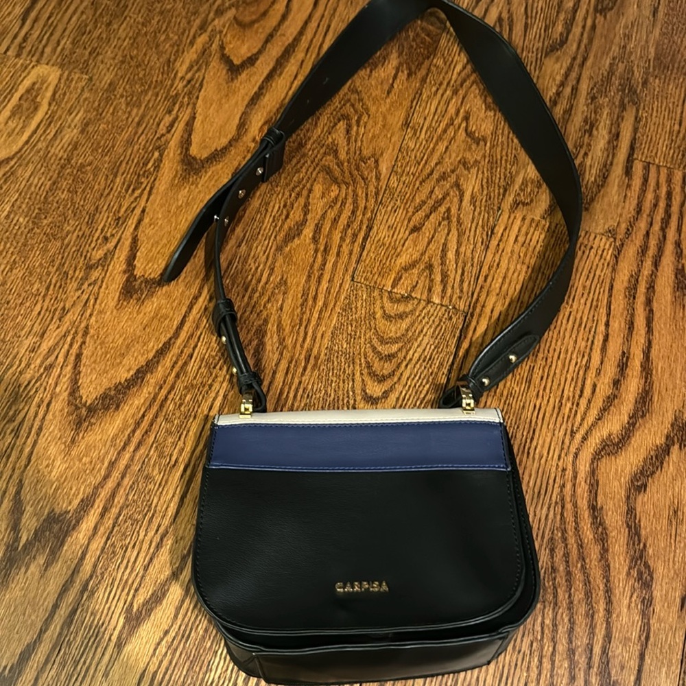 Handbag/ Carpisa /black blue and Cream
